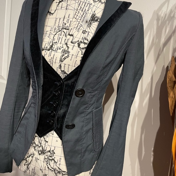 Philippe Dubuc Designer Montreal🇨🇦 Velvet Vest buttoned with Blazer 2 in 1 38 - Picture 3 of 7